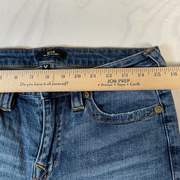 True Religion Billie Mid Rise Straight Leg Blue Denim Jeans Women's 30x30.5 Slim - Picture 5 of 10